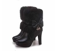 Generisch Bottes d'hiver pour femme - Bottines de Noël à talons hauts - Chaussures chaudes et courtes - Bottes d'hiver chaudes - Bottes de neige - Bottes de fête de mariage - Bottes thermiques