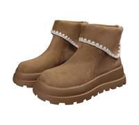 Generisch Bottes d'hiver pour femme - Doublées - Fermeture éclair latérale - Bottes de neige imperméables - Bottes d'hiver chaudes - Confortables - Bottes chaudes et antidérapantes, kaki, 39 EU