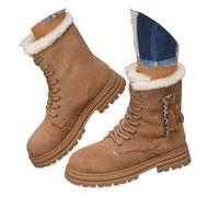 Generisch Bottes d'hiver pour femme - Doublées - Imperméables - Confortables - Courtes - Bottes d'hiver chaudes - Bottes de neige - Bottes de neige, marron, 40.5 EU