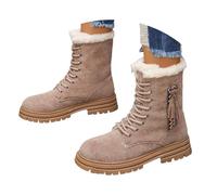 Generisch Bottes d'hiver pour femme - Doublées - Imperméables - Confortables - Courtes - Bottes d'hiver chaudes - Bottes de neige - Bottes de neige, kaki, 40 EU