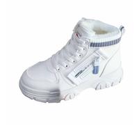 Generisch Bottes d'hiver pour femme, doublure chaude, confortable, à enfiler, chaussures décontractées pour les saisons froides, avec doublure en peluche, profil robuste, Blanc2, 40 EU