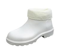 Generisch Bottes d'hiver pour femme, édition coréenne 2023, antidérapantes, durables, amovibles, en EVA, bottes de pluie en peluche avec semelle légère, Blanc., 37 EU