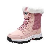 Generisch Bottes d'hiver pour femme - Imperméables - Bottes de neige - Bottes à lacets - Doublure chaude - Bottes d'hiver - Bottes d'hiver pour femme - Bottes de travail - Bottes de randonnée, Rose
