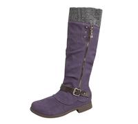 Generisch Bottes d'hiver pour femme - Imperméables - Talon long - Doublure chaude - Bottes de neige antidérapantes avec fermeture éclair latérale - Pour plus de confort par temps froid, lilas, 39 EU