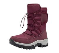 Generisch Bottes d'hiver pour femme - Tendance - Semelle épaisse - Manches mi-longues - En peluche - Bottes de neige chaudes pour l'extérieur, rouge, 40 EU