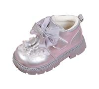 Generisch Bottes d'hiver pour fille - Chaussures de randonnée avec nœud - Chaussures d'hiver à plateforme - Bottes longues - Chaussures festives - Couleur unie - Bottes de loisirs - Bottes western