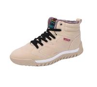 Generisch Bottes d'hiver pour homme, baskets, bottes d'hiver doublées, imperméables, décontractées, semelle amortissante, doublure en peluche, antidérapantes, imperméables pour les loisirs, beige, 42