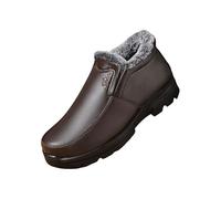 Generisch Bottes d'hiver pour homme - Doublure chaude - Légères - Antidérapantes - Chaussures de randonnée - Bottes de neige - Printemps et automne - Chaussures de sport hautes, marron, 47 EU
