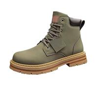 Generisch Bottes élégantes en cuir pour homme - Bottes de travail en cuir - Bottes d'hiver pour homme - Bottes de neige imperméables - Bottes d'hiver - Bottes d'extérieur, vert, 42 EU