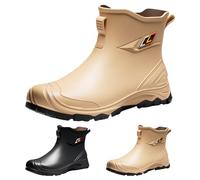 Generisch Bottes en caoutchouc antidérapantes pour homme - Chaussures de travail mi-hautes - Bottes de pluie imperméables - Chaussures de loisirs tendance - Confortables - Résistantes à l'abrasion