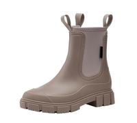 Generisch Bottes en caoutchouc Chelsea pour femme - Imperméables - Antidérapantes - Confortables - Bottes de jardin - Bottes à plateforme élastiques à enfiler - Pointure 36-41, or, 38 EU