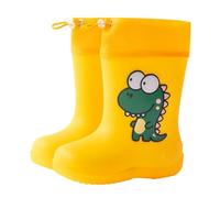 Generisch Bottes en caoutchouc pour enfants, avec semelle en caoutchouc et semelle structurée, pour écoliers du primaire, chaussures pour enfants, garçons et filles, jaune, 25 EU