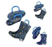 Generisch Bottes en caoutchouc pour enfants - Imperméables - Antidérapantes - Légères et résistantes à l'usure - Séchage rapide - Chaussures classiques pour tout-petits garçons et filles, bleu, 35 EU