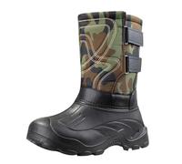 Generisch Bottes en caoutchouc pour homme - Bottes de neige mi-hautes doublées en cuir synthétique - Imperméables - Semelle épaisse - Pour le camping et l'extérieur, vert, 42 EU