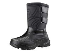 Generisch Bottes en caoutchouc pour homme - Bottes de neige mi-hautes doublées en cuir synthétique - Imperméables - Semelle épaisse - Pour le camping et l'extérieur, Noir , 46 EU