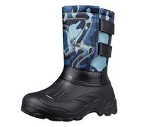 Generisch Bottes en caoutchouc pour homme - Bottes de neige mi-hautes doublées en cuir synthétique - Imperméables - Semelle épaisse - Pour le camping et l'extérieur, bleu, 40 EU