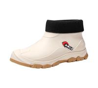 Generisch Bottes en caoutchouc pour homme et femme - Imperméables - Élégantes et chaudes - Chaussures courtes pour le chemin du travail - Chaussures en caoutchouc durables pour l'extérieur, Blanc., 42