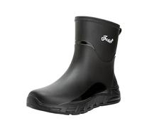 Generisch Bottes en caoutchouc pour homme, imperméables et antidérapantes, robustes, confortables, respirantes, chaussures de travail, chaussures de randonnée, bottes de jardin, bottes à enfiler, Noir