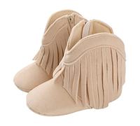 Generisch Bottes en cuir pour enfant - Avec franges - Élégantes - Avec fermeture éclair latérale - Pour l'automne - Bout rond - Couleur unie, a, 20 EU