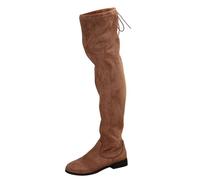 Generisch Bottes européennes pour femme - Plates - Pour l'hiver - Couleur unie - Pour le commerce étrangère - Bottes western pour femme, marron, 40 EU