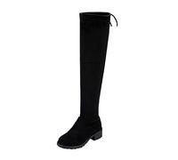Generisch Bottes longues pour femme avec talon pour l'hiver - Confort élégant - Bottes au-dessus du genou avec semelle robuste, Noir , 38 EU