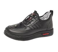 Generisch Bottes pour femme Printemps Automne Hiver Plus Velours Semelle non douce Chaussures en coton chaudes Confortables Épais Toutes les chaussures de mère Milieu et Aîné Bottes Hommes Noir Jack