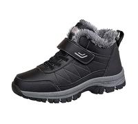 Generisch Bottes pour homme et garçon - Bottes courtes - Pour l'extérieur et l'hiver - Bottes de neige chaudes, gris foncé, 37 EU