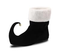 Generisch Bottes tendance en daim à talon épais pour homme et femme Bouche en fourrure Be LL Bottes mi-mollet Chaussures de performance de jeu de rôle, Noir , 41 EU