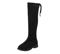 Generisch Bottes tendance en daim pour fille avec semelle extérieure antidérapante, technologie de confort respirante pour les jours difficiles des enfants, Noir , 34 EU