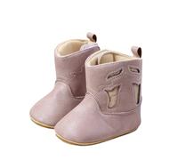 Generisch Bottes western en cuir - Chaussures de cowboy - Semelle souple - Antidérapantes - Pour bébé, tout-petit, fille, garçon et nouveau-né, Rose, 23 EU