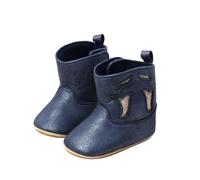 Generisch Bottes western pour bébé, chaussures de cowboy, semelle souple, antidérapantes, pour nouveau-né, tout-petit, fille, garçon, bleu, 22 EU