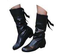 Generisch Bottes western pour femme - Bottes d'hiver décontractées - Bottes chaudes - Bottes d'équitation basses et longues - Bottes d'équitation décontractées pour femme - Bottes western - Bottes de