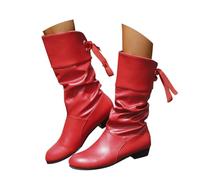 Generisch Bottes western pour femme - Bottes d'hiver décontractées - Bottes chaudes - Bottes d'équitation basses et longues - Bottes d'équitation décontractées pour femme - Bottes western - Bottes de