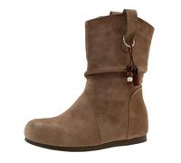 Generisch Bottes western pour femme - Bottines courtes - Bottes de cowboy - Bottes plates - Bottes d'automne - Bottes à enfiler pour femme - Bottes en cuir vintage - Bottes larges - Bottes d'automne