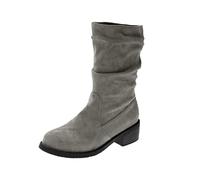 Generisch Bottes western pour femme - Élégantes - Avec talon - Bottes de cowboy mi-hautes confortables - Bottes d'hiver pour femme, gris, 37 EU