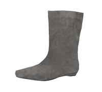 Generisch Bottines à enfiler à bout pointu tendance à talon bas et à enfiler jusqu'au milieu du mollet, confortables et extensibles pour une marche décontractée au quotidien, gris, 36 EU