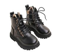 Generisch Bottines à lacets pour fille - Imperméables - Chaussures d'automne - Bottines d'équitation - Bottes d'hiver confortables - Chaussures de trekking, Noir , 32 EU