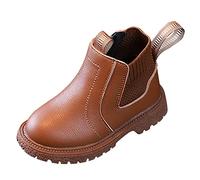 Generisch Bottines à talons bas pour garçons - Fermeture éclair latérale - Chaussures plates courtes