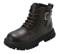 Generisch Bottines avec talon bloc tendance, semelle souple, design décontracté pour plus de confort et de respirabilité, marron, 30 EU