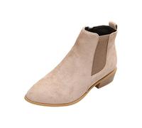 Generisch Bottines Chelsea élégantes pour femme - Avec talon - En daim - Avec fermeture éclair - Bottes de travail basses - Couleur unie - Confortables - Bottes de loisirs, 43 EU