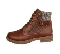 Generisch Bottines courtes à lacets pour femme, fermeture éclair latérale, semelle à crampons, antidérapantes, talon bas, chaussures de randonnée pour activités de plein air, marron, 39 EU