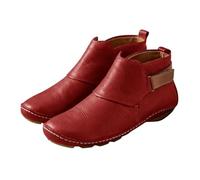 Generisch Bottines courtes et confortables pour femme - Coupe large - Bottes plates en cuir - Légères - Imperméables - Chaussures de loisirs - Classiques et décontractées - Chaussures de marche, Z1