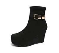 Generisch Bottines courtes pour femme - Style gothique - Fermeture éclair - Bottines mi-hautes - Bottes de transition classiques pour l'automne et l'hiver, Noir , 40.5 EU