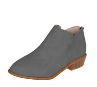 Generisch Bottines de cowboy Chelsea élégantes pour femme - Bottines orthopédiques avec fermeture éclair - Pour l'automne et l'hiver - Bottes d'été à talon bloc - Bottes de transition, gris, 42 EU