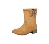 Generisch Bottines de pluie pour femme - Bottes de cowboy - Bout pointu avec talon bloc - Boucles - Couleur unie - Mode élégante - Bottes d'extérieur pour femme - Grandes tailles - Bottes courtes