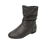 Generisch Bottines décontractées à talon bas pour femme, confortables, classiques, pour les activités de plein air, l'équitation, l'hiver, bout rond, à enfiler, tige moyenne, chaussures de marche