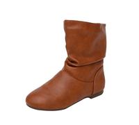 Generisch Bottines décontractées à talon bas pour femme, confortables, classiques, pour les activités de plein air, l'équitation, l'hiver, bout rond, à enfiler, tige moyenne, chaussures de marche