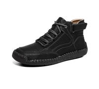 Generisch Bottines décontractées avec semelle plate, lacets, tige haute, idéales pour les promenades et les activités de loisirs., Noir , 43 EU