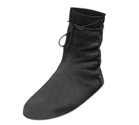 Generisch Bottines d'été médiévales pour femme - Chaussures médiévales - Bottes d'été médiévales - Semelle plate - Chaussures d'extérieur confortables et légères, Noir , 39 EU