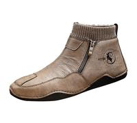 Generisch Bottines d'hiver chaudes pour homme - Confortables - Chaussures de loisirs - Avec profil robuste, marron, 43 EU